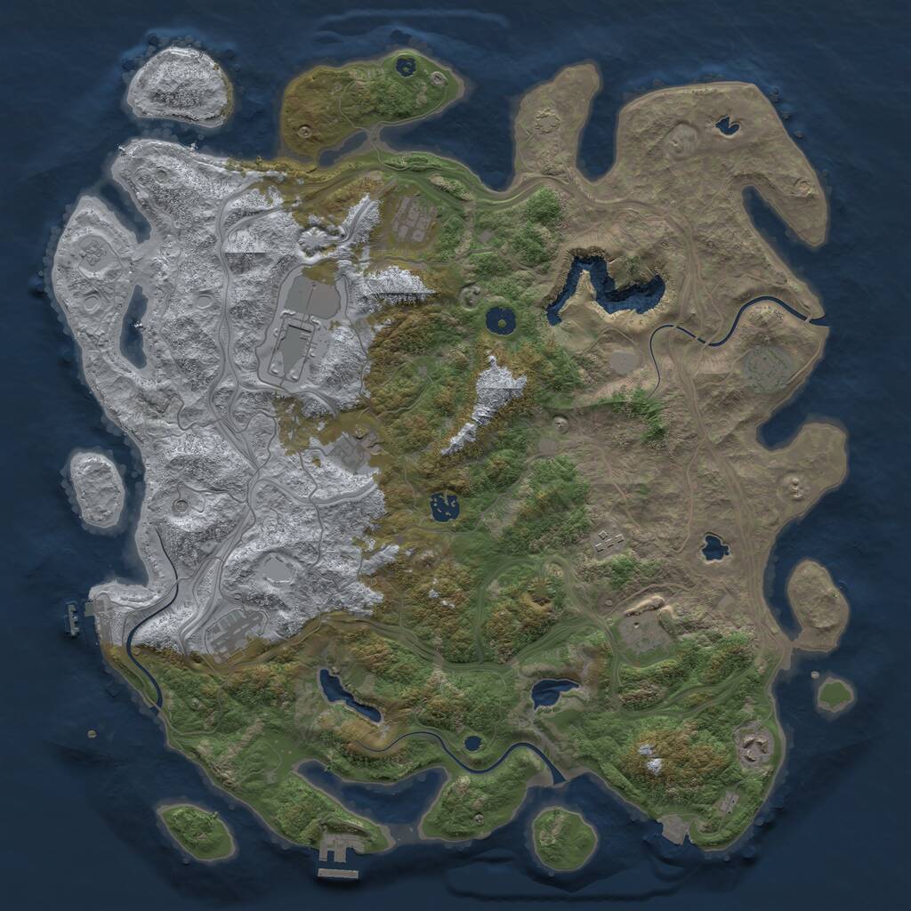 Rust Map: Procedural Map, Size: 4600, Seed: 114522625, 15 Monuments