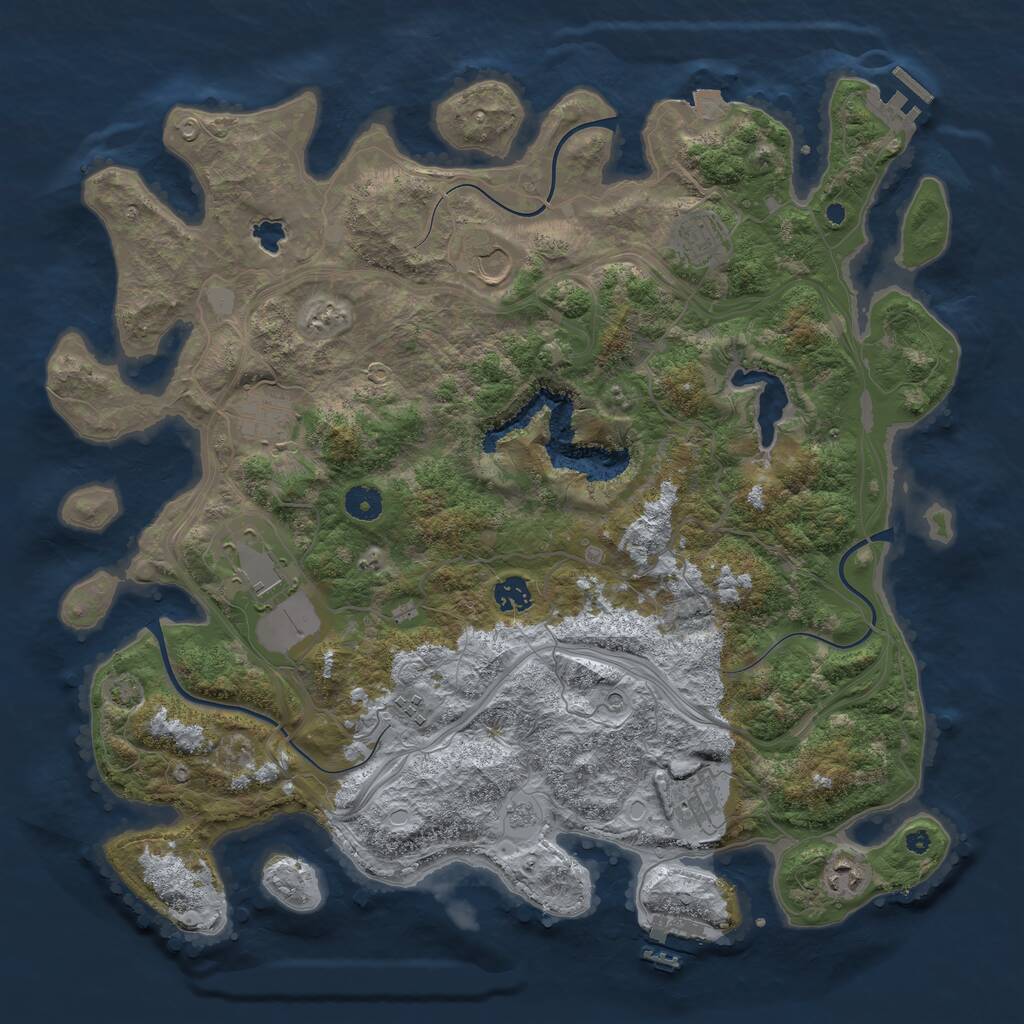 Rust Map: Procedural Map, Size: 4250, Seed: 2041532531, 14 Monuments