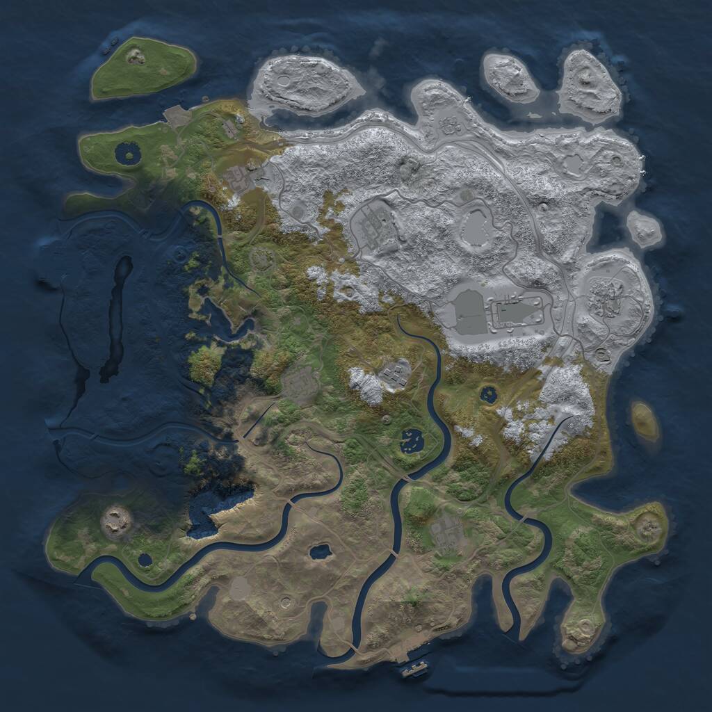 Rust Map: Procedural Map, Size: 4250, Seed: 845676579, 15 Monuments