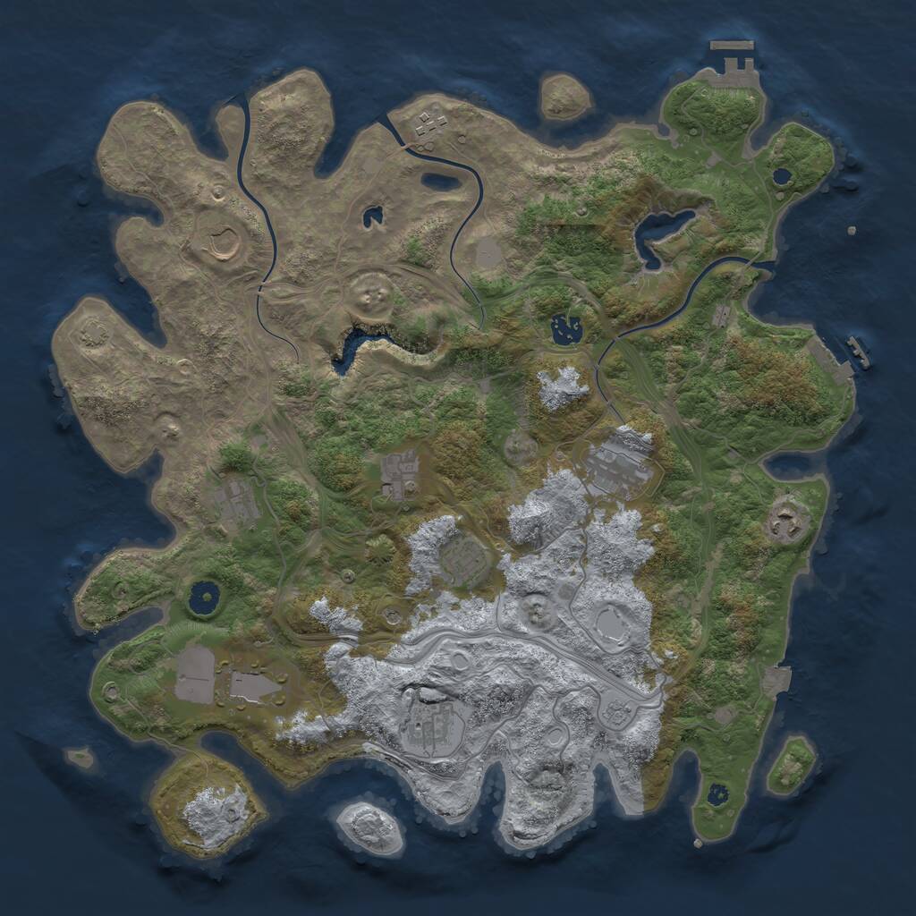 Rust Map: Procedural Map, Size: 4250, Seed: 430715333, 16 Monuments