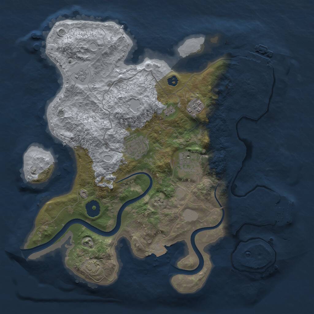 Rust Map: Procedural Map, Size: 3000, Seed: 1579475009, 8 Monuments