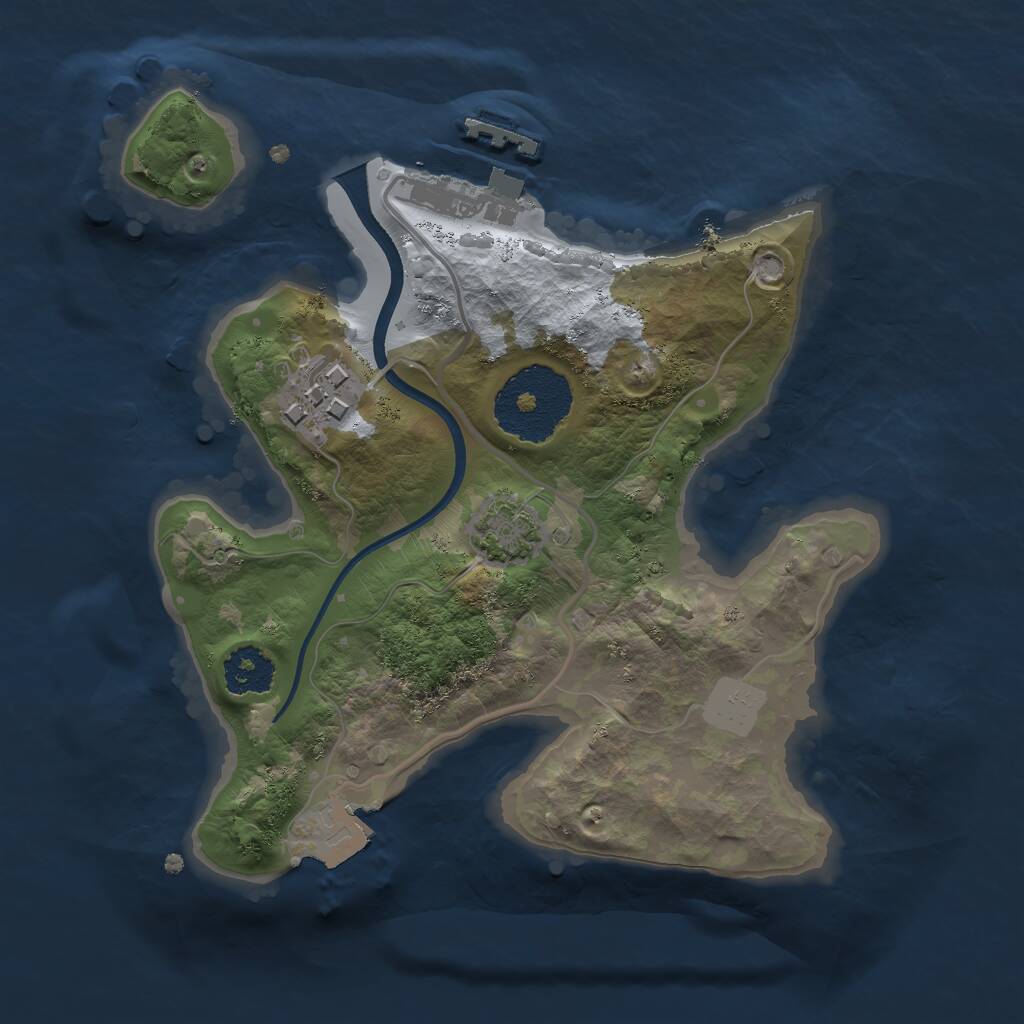 Rust Map: Procedural Map, Size: 2068, Seed: 890690272, 4 Monuments