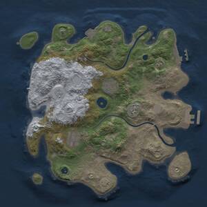 Thumbnail Rust Map: Procedural Map, Size: 3000, Seed: 2120638029, 8 Monuments