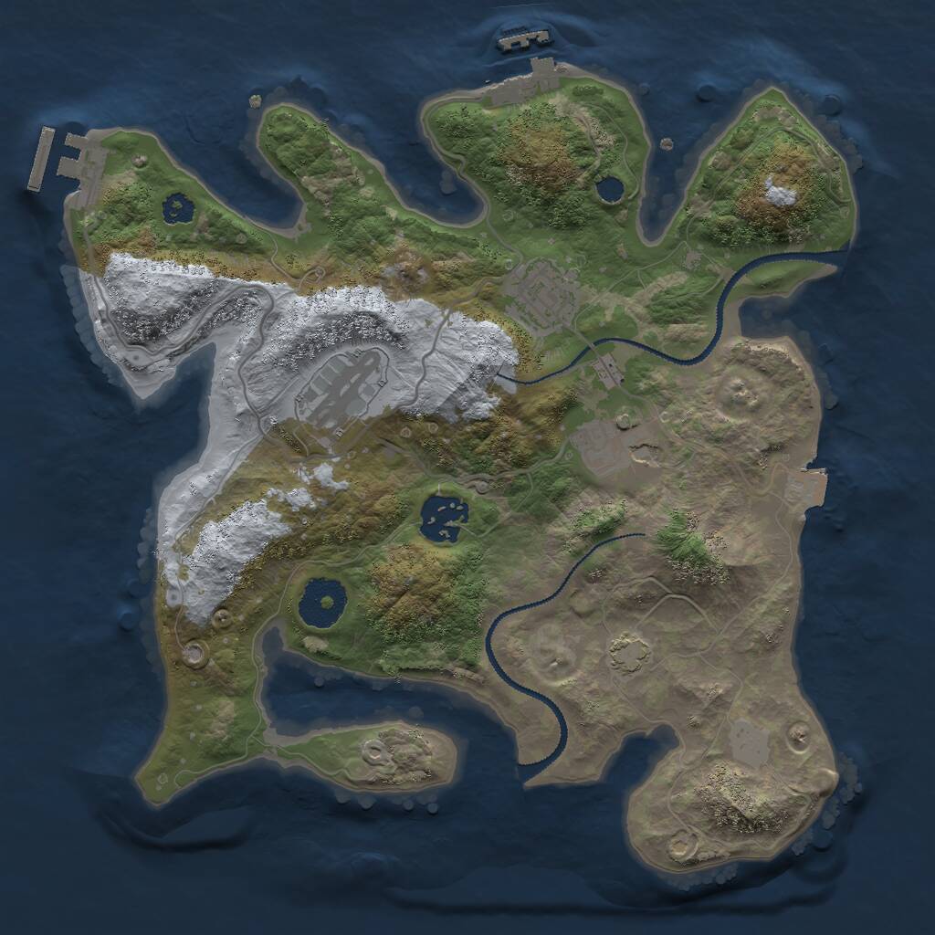 Rust Map: Procedural Map, Size: 2900, Seed: 145399883, 8 Monuments