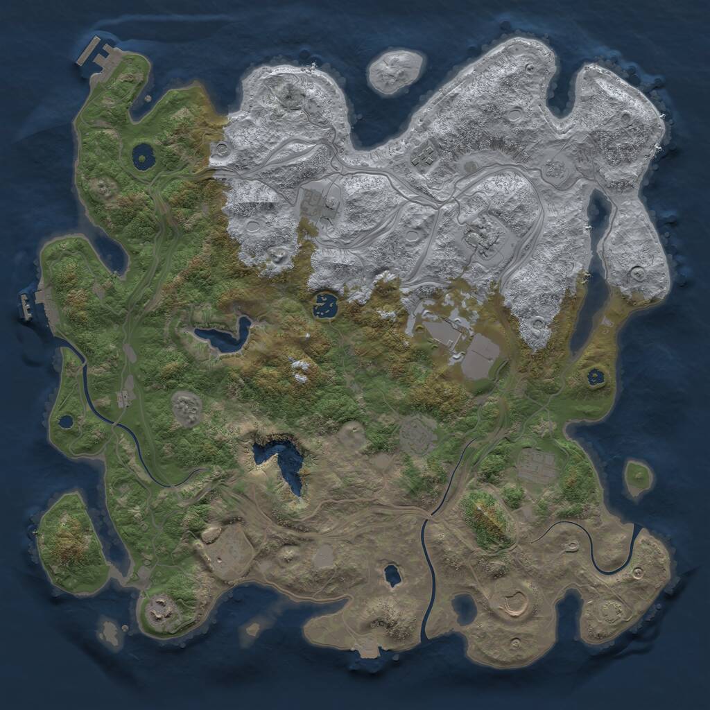 Rust Map: Procedural Map, Size: 4250, Seed: 1921741175, 16 Monuments