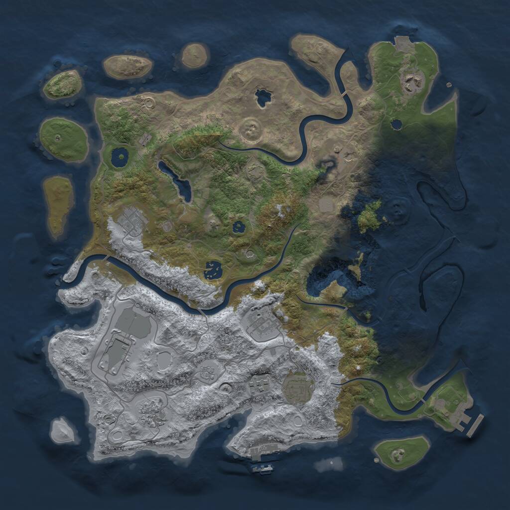 Rust Map: Procedural Map, Size: 4000, Seed: 606232518, 15 Monuments