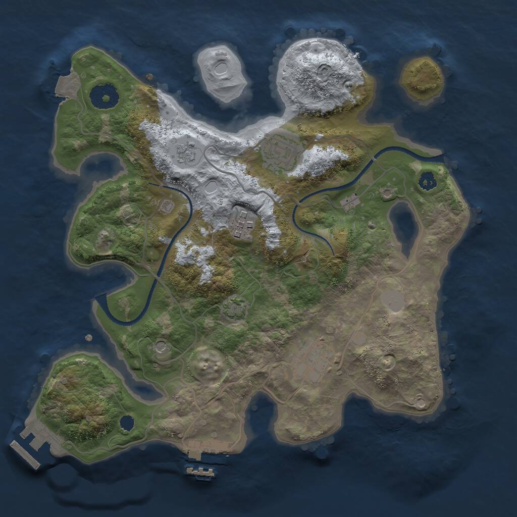 Rust Map: Procedural Map, Size: 2850, Seed: 895436418, 9 Monuments