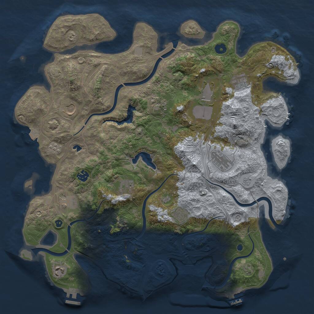 Rust Map: Procedural Map, Size: 4250, Seed: 201132597, 17 Monuments