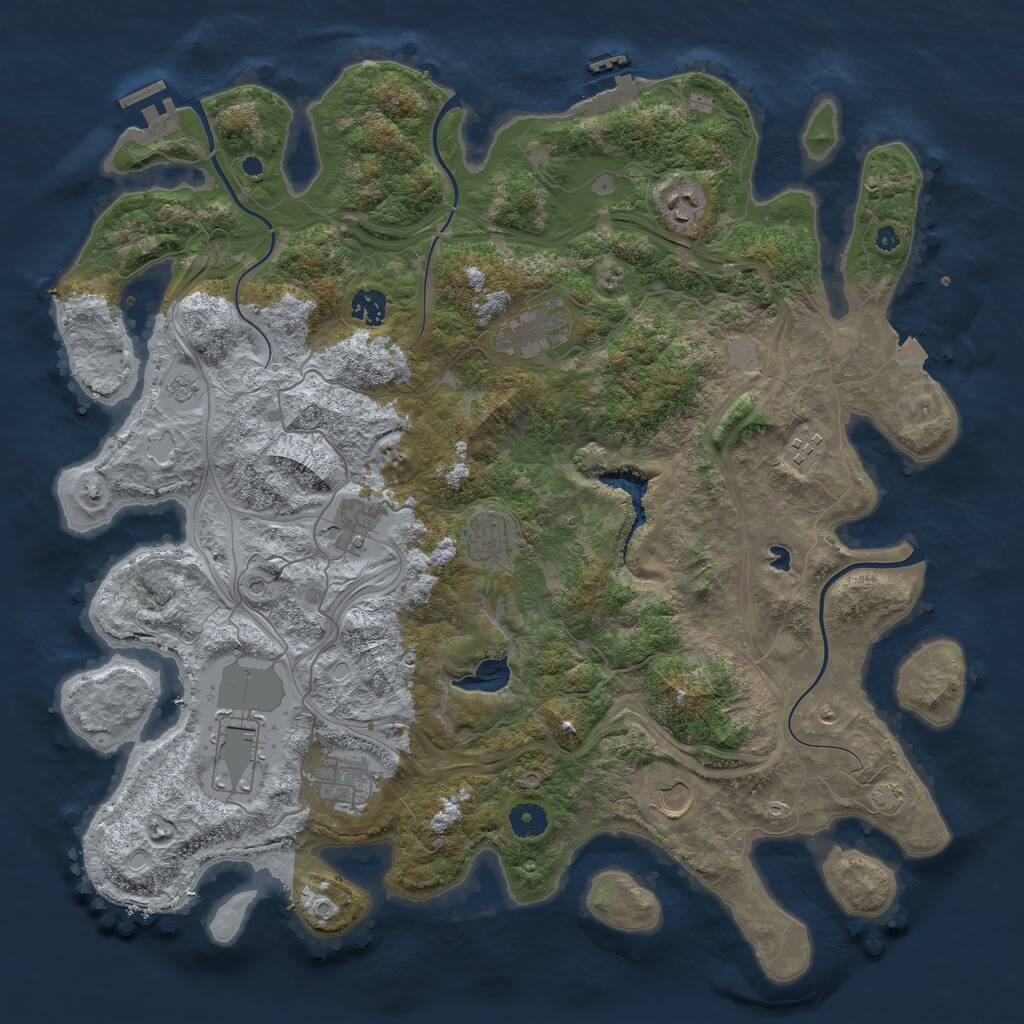 Rust Map: Procedural Map, Size: 4250, Seed: 1583357493, 15 Monuments