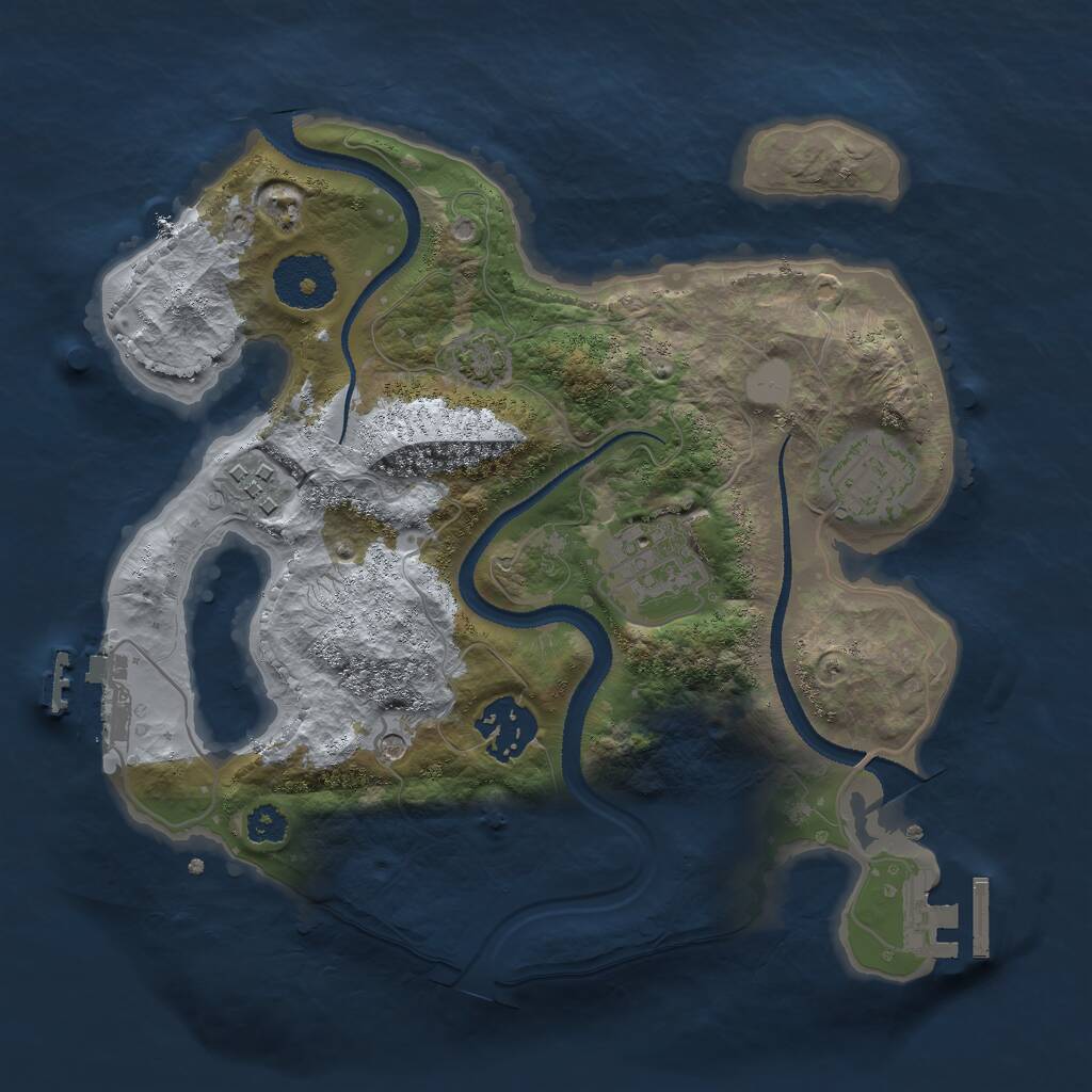 Rust Map: Procedural Map, Size: 2750, Seed: 784227930, 9 Monuments