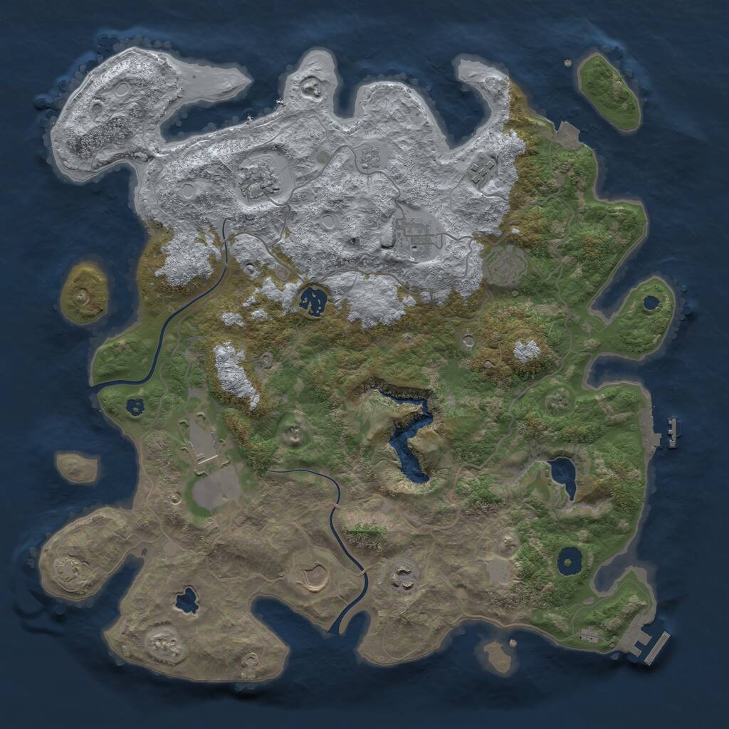 Rust Map: Procedural Map, Size: 4000, Seed: 154253146, 14 Monuments