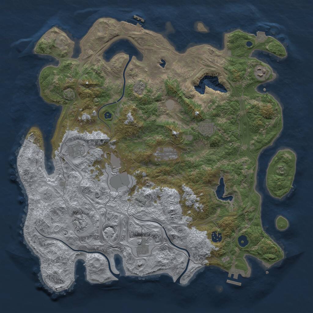 Rust Map: Procedural Map, Size: 4300, Seed: 1315510136, 15 Monuments