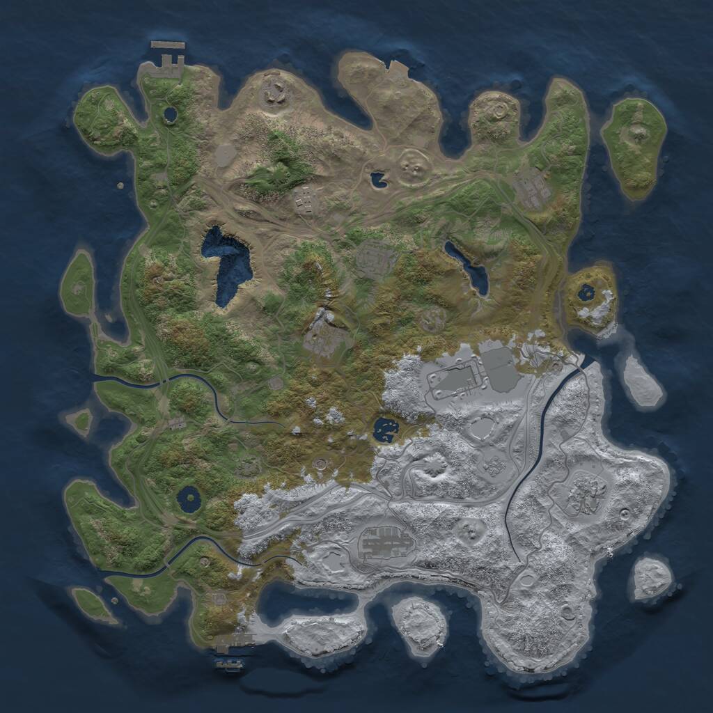 Rust Map: Procedural Map, Size: 4250, Seed: 482421091, 15 Monuments