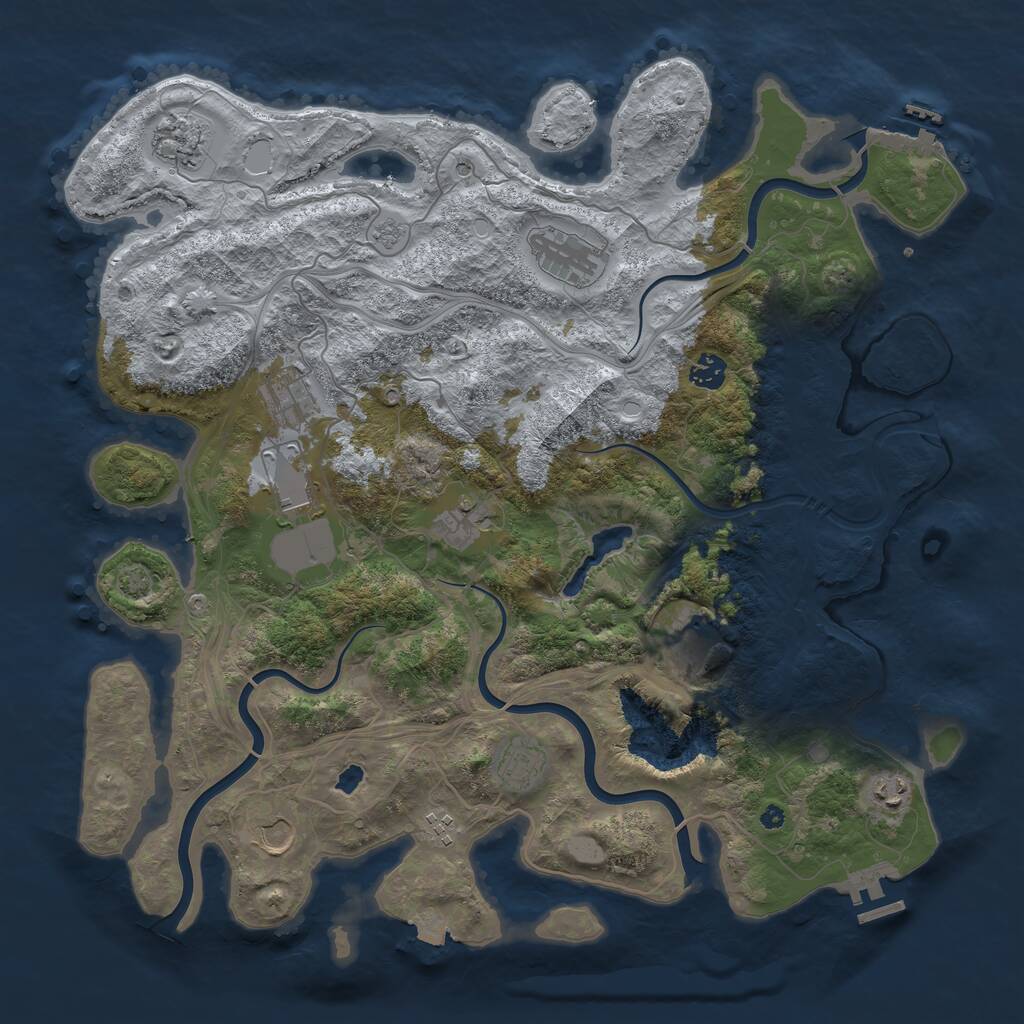 Rust Map: Procedural Map, Size: 4250, Seed: 2038913617, 17 Monuments