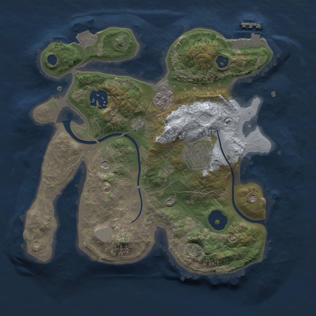 Rust Map: Procedural Map, Size: 2500, Seed: 7340981, 7 Monuments