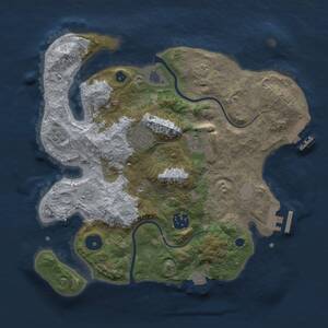 Thumbnail Rust Map: Procedural Map, Size: 3000, Seed: 1669480777, 10 Monuments