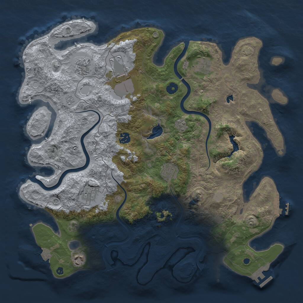 Rust Map: Procedural Map, Size: 4000, Seed: 66322779, 14 Monuments