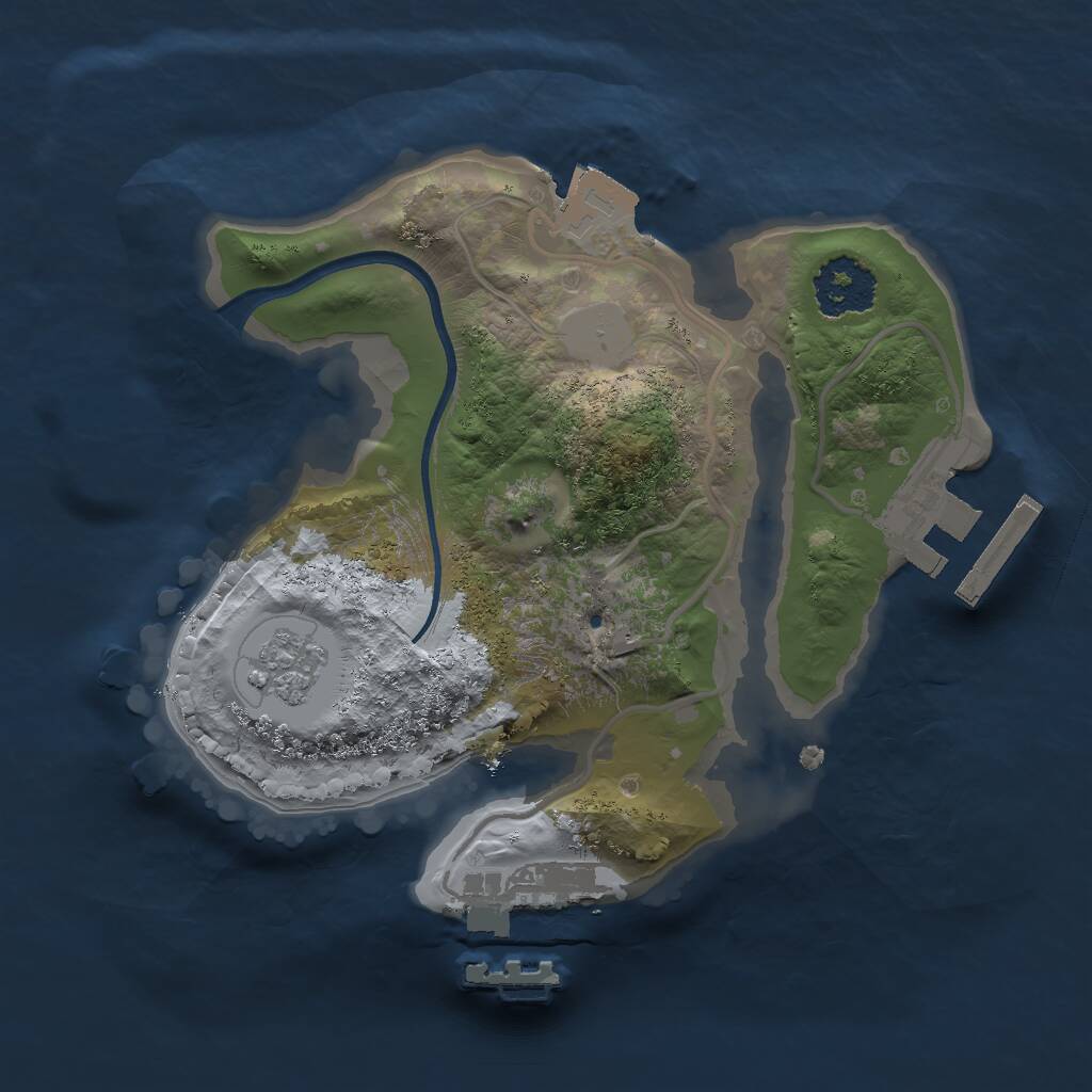 Rust Map: Procedural Map, Size: 1800, Seed: 60, 4 Monuments