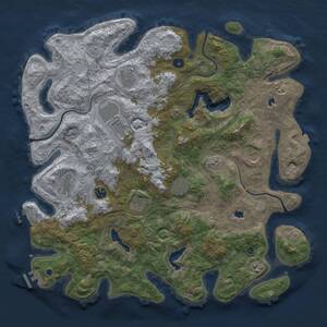 Thumbnail Rust Map: Procedural Map, Size: 4500, Seed: 1152652652, 15 Monuments
