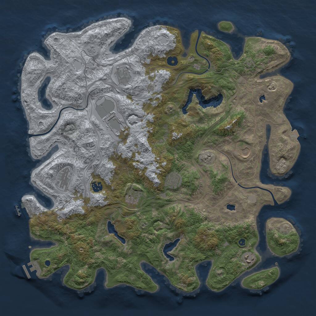 Rust Map: Procedural Map, Size: 4500, Seed: 1152652652, 15 Monuments