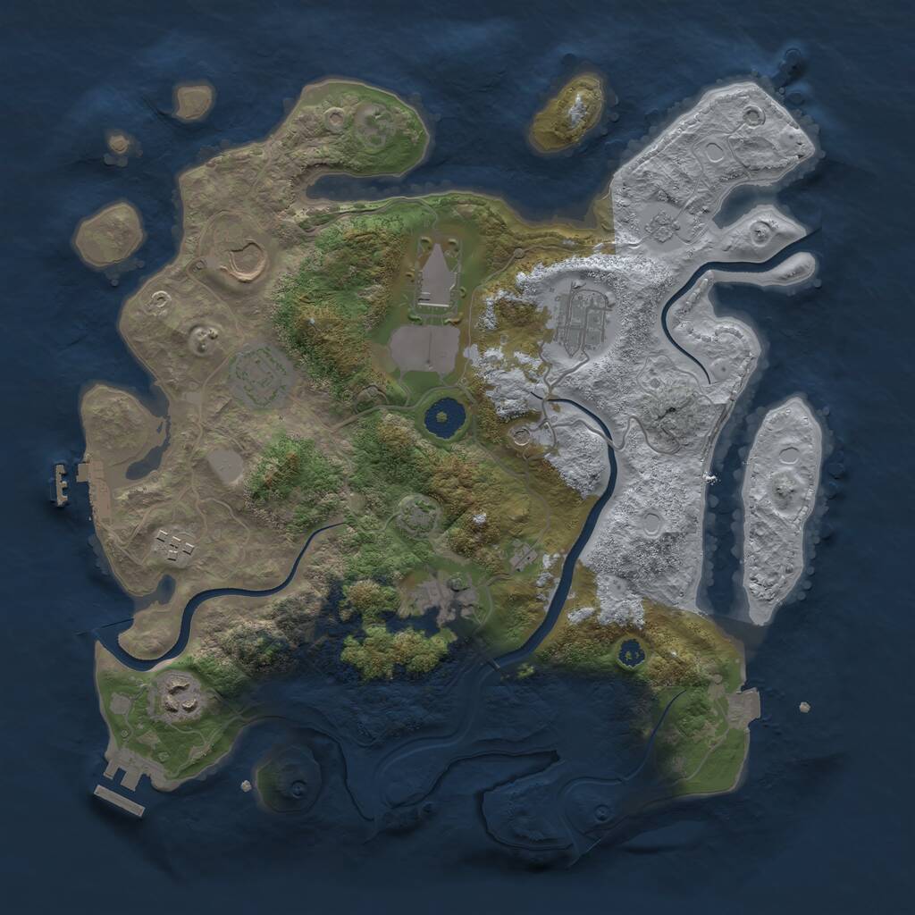 Rust Map: Procedural Map, Size: 3500, Seed: 325352, 13 Monuments
