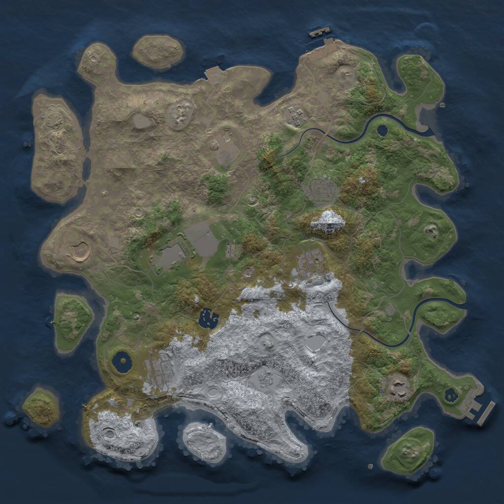 Rust Map: Procedural Map, Size: 3750, Seed: 643, 15 Monuments