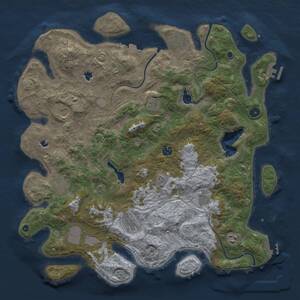 Thumbnail Rust Map: Procedural Map, Size: 4500, Seed: 2115437098, 16 Monuments