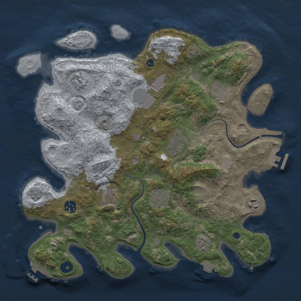Rust Map: Procedural Map, Size: 3700, Seed: 846534304, 15 Monuments