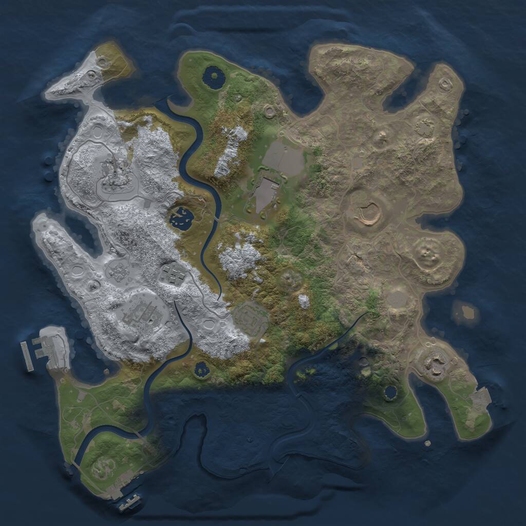 Rust Map: Procedural Map, Size: 3500, Seed: 1874461776, 14 Monuments