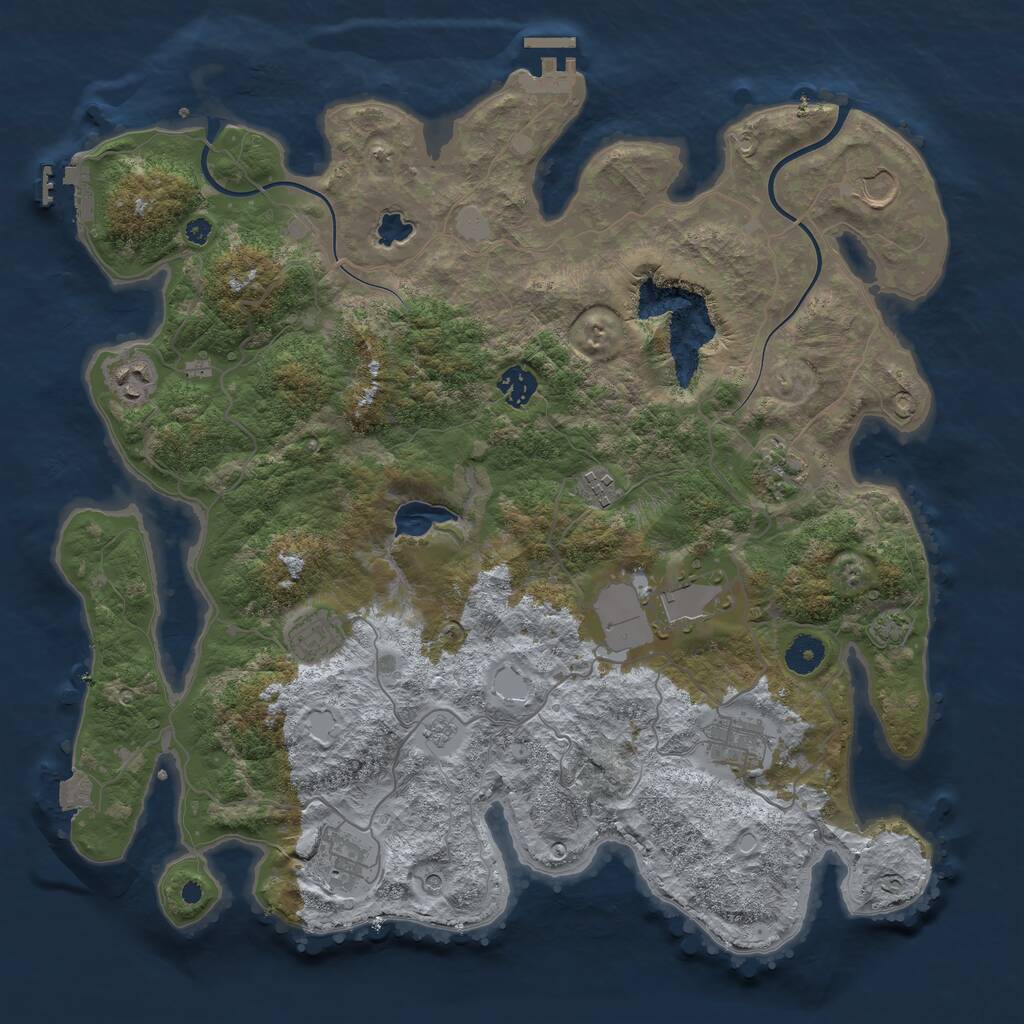 Rust Map: Procedural Map, Size: 4000, Seed: 4903, 15 Monuments