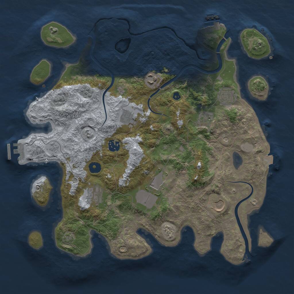 Rust Map: Procedural Map, Size: 3750, Seed: 1590053901, 15 Monuments