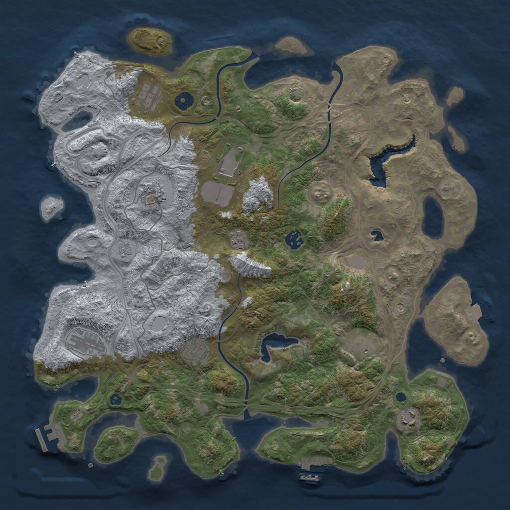 Rust Map: Procedural Map, Size: 4250, Seed: 1068021875, 15 Monuments