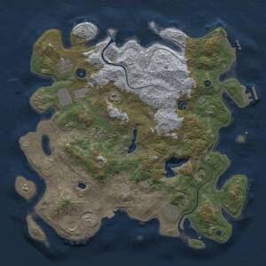 Thumbnail Rust Map: Procedural Map, Size: 4000, Seed: 785594566, 14 Monuments