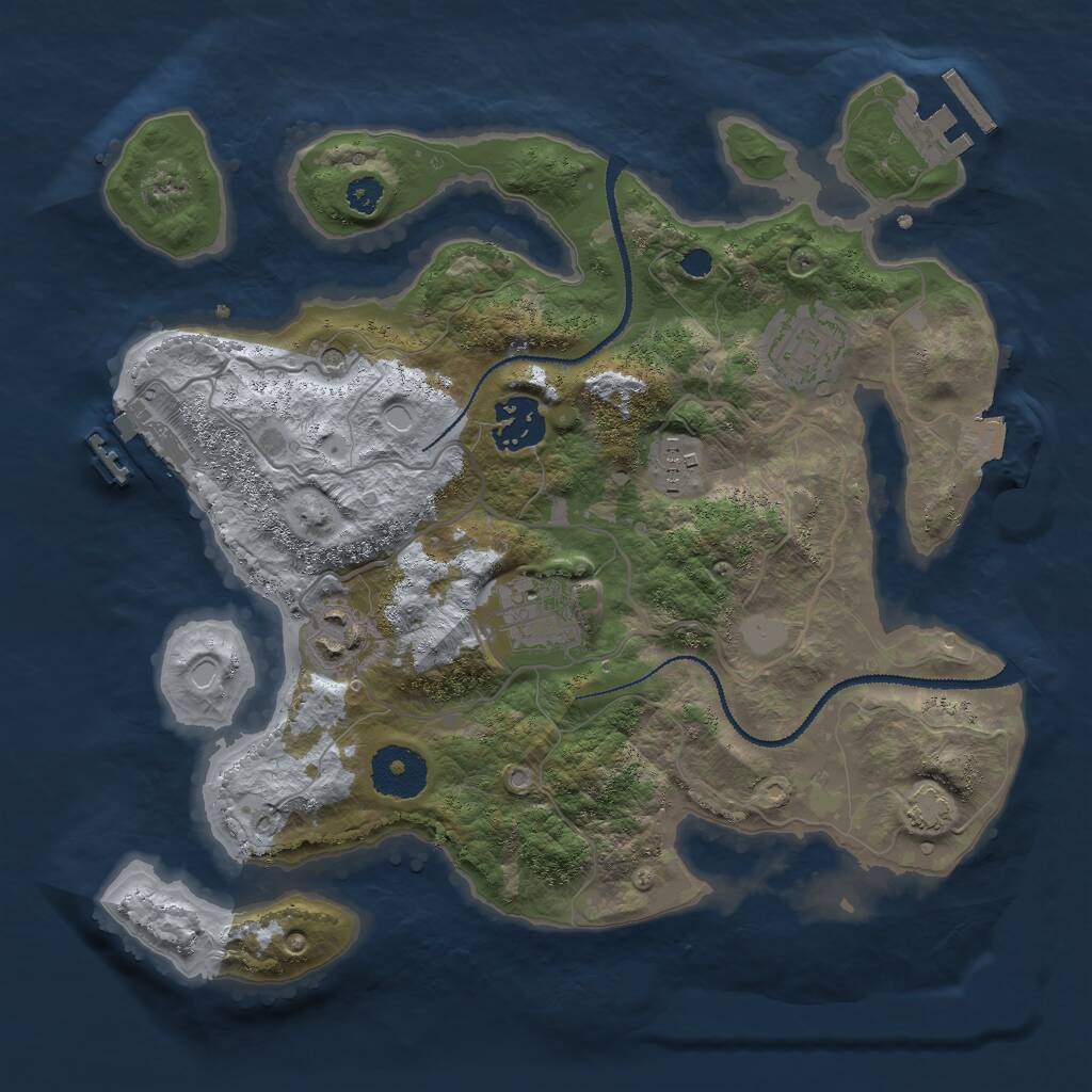 Rust Map: Procedural Map, Size: 3000, Seed: 461326119, 10 Monuments
