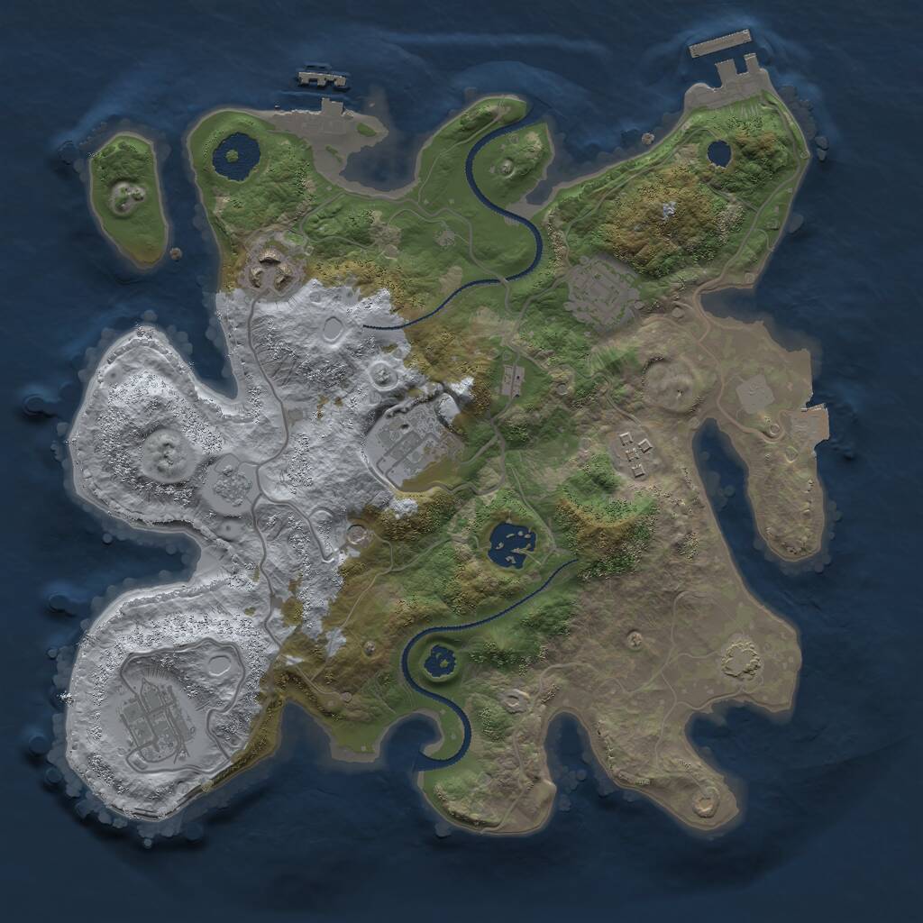 Rust Map: Procedural Map, Size: 3000, Seed: 944414776, 12 Monuments