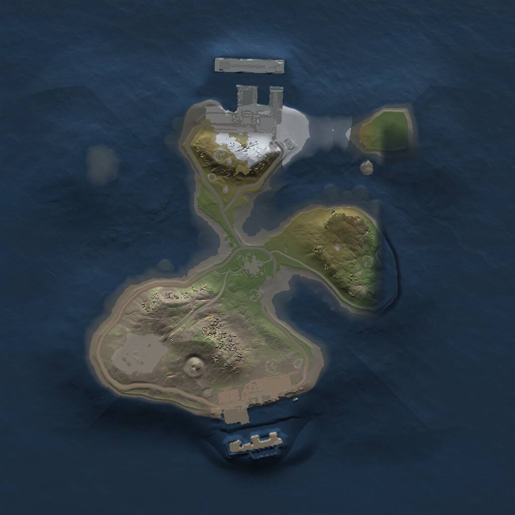 Rust Map: Procedural Map, Size: 1500, Seed: 1234649053, 3 Monuments