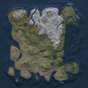 Thumbnail Rust Map: Procedural Map, Size: 3700, Seed: 174092016, 16 Monuments