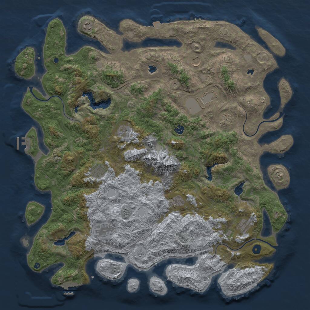 Rust Map: Procedural Map, Size: 5000, Seed: 46966, 17 Monuments