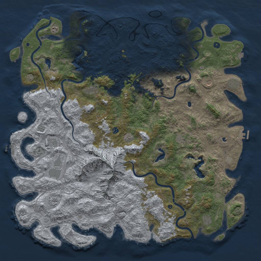 Rust Map: Procedural Map, Size: 6000, Seed: 34523454, 17 Monuments