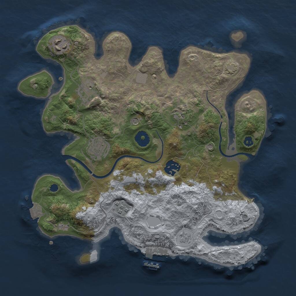 Rust Map: Procedural Map, Size: 3000, Seed: 410015, 11 Monuments
