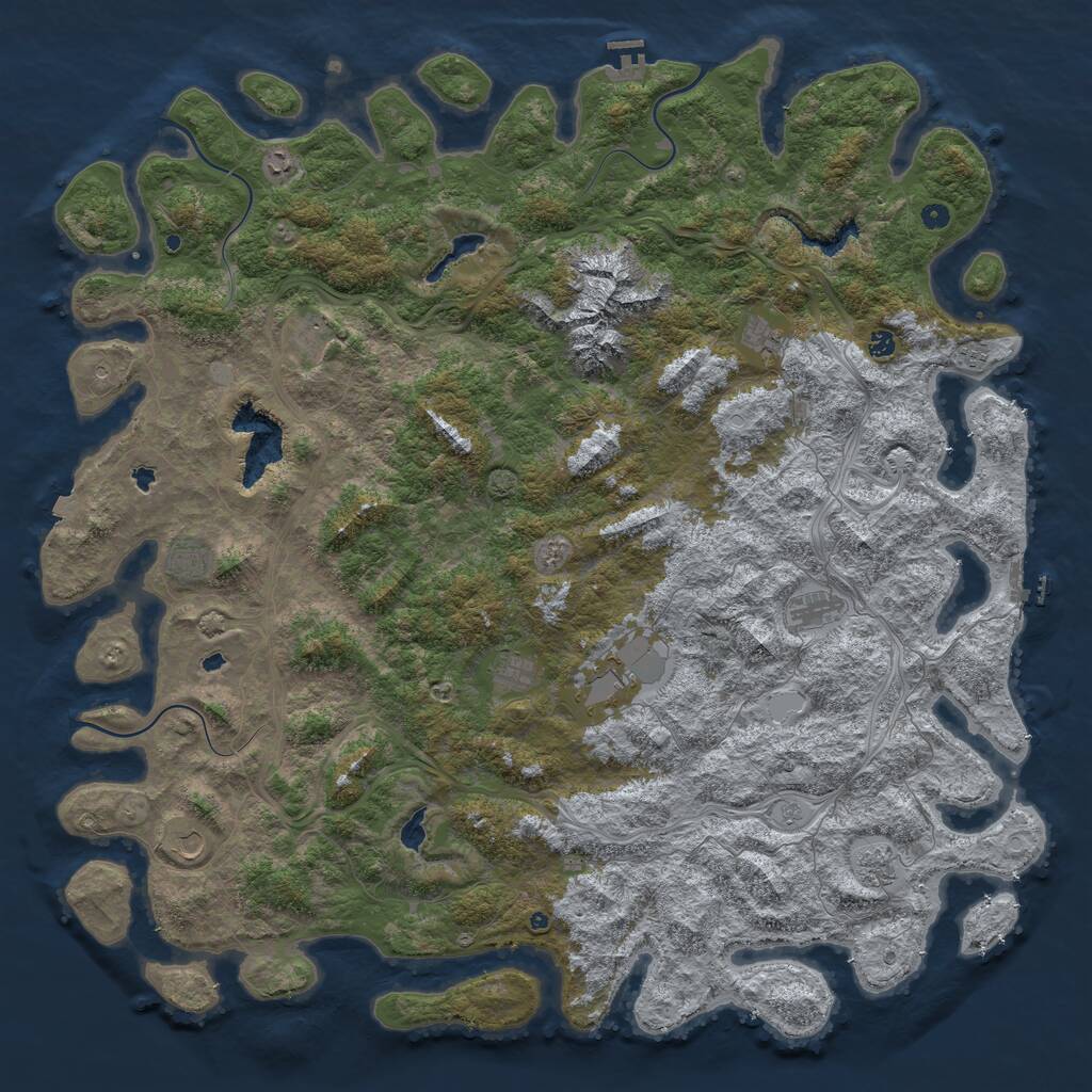 Rust Map: Procedural Map, Size: 6000, Seed: 765611990, 17 Monuments