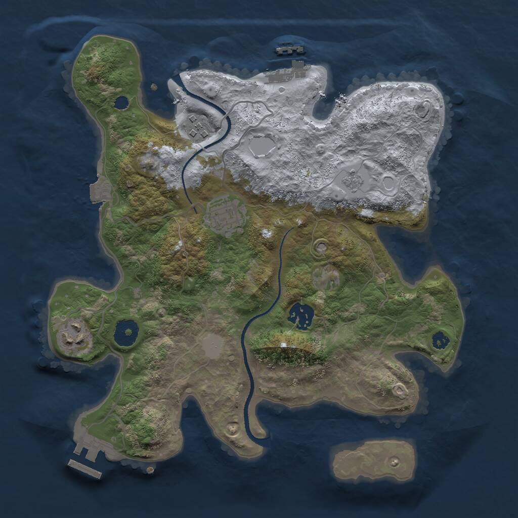 Rust Map: Procedural Map, Size: 3000, Seed: 1713730578, 8 Monuments