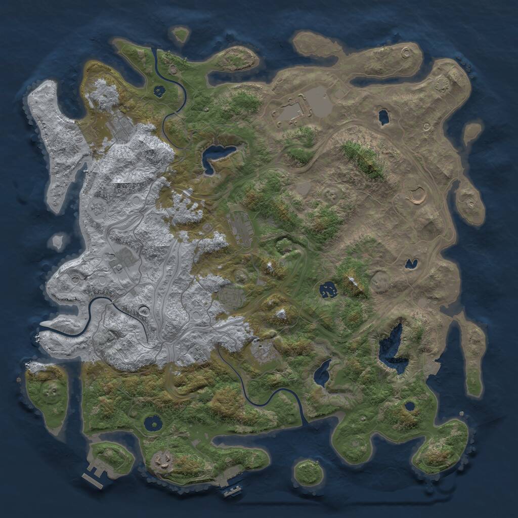 Rust Map: Procedural Map, Size: 4500, Seed: 746659848, 16 Monuments