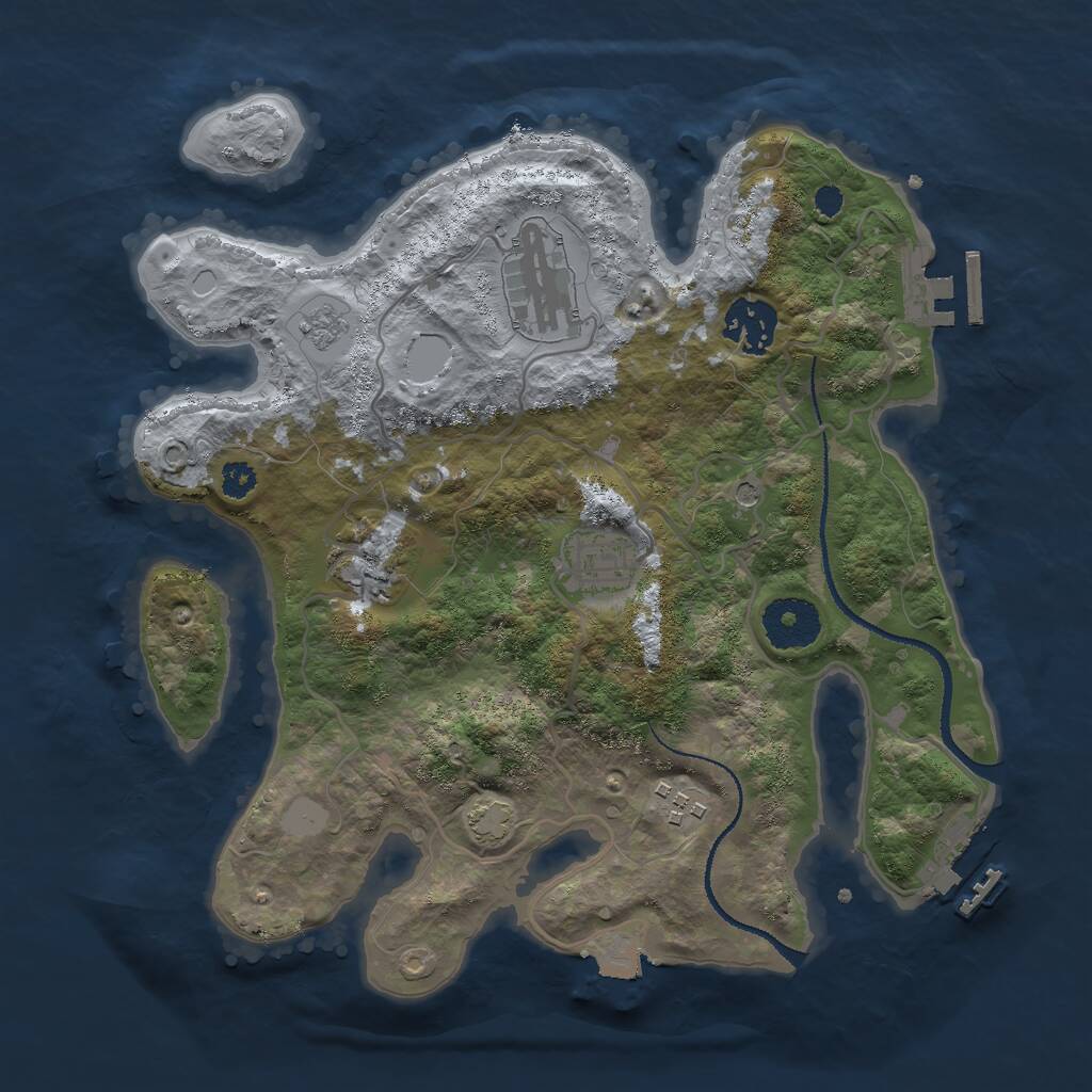 Rust Map: Procedural Map, Size: 3000, Seed: 1654501185, 11 Monuments