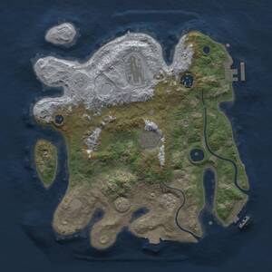Thumbnail Rust Map: Procedural Map, Size: 3000, Seed: 1654501185, 11 Monuments
