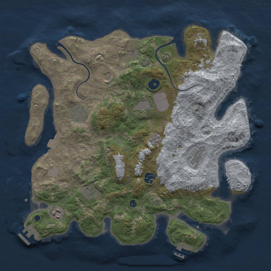Rust Map: Procedural Map, Size: 3750, Seed: 502260231, 14 Monuments