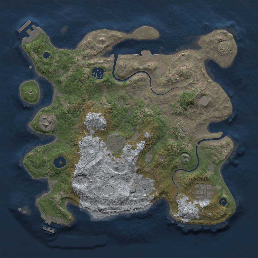 Rust Map: Procedural Map, Size: 3200, Seed: 271277853, 11 Monuments