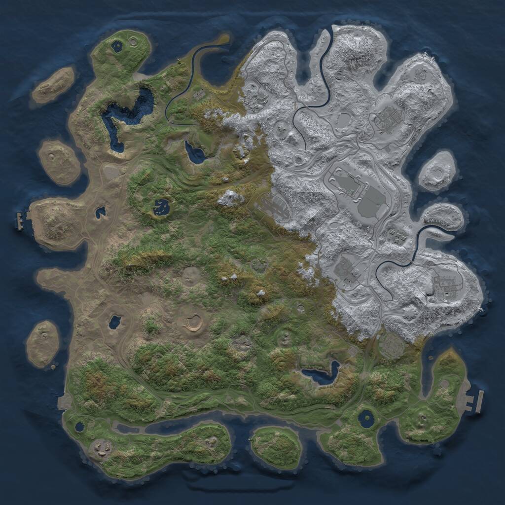 Rust Map: Procedural Map, Size: 4500, Seed: 686859298, 17 Monuments