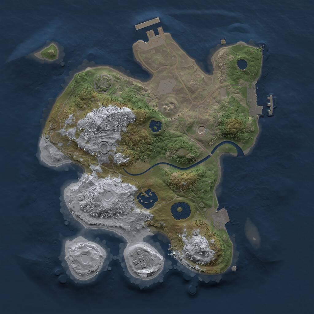 Rust Map: Procedural Map, Size: 2500, Seed: 12341234, 7 Monuments