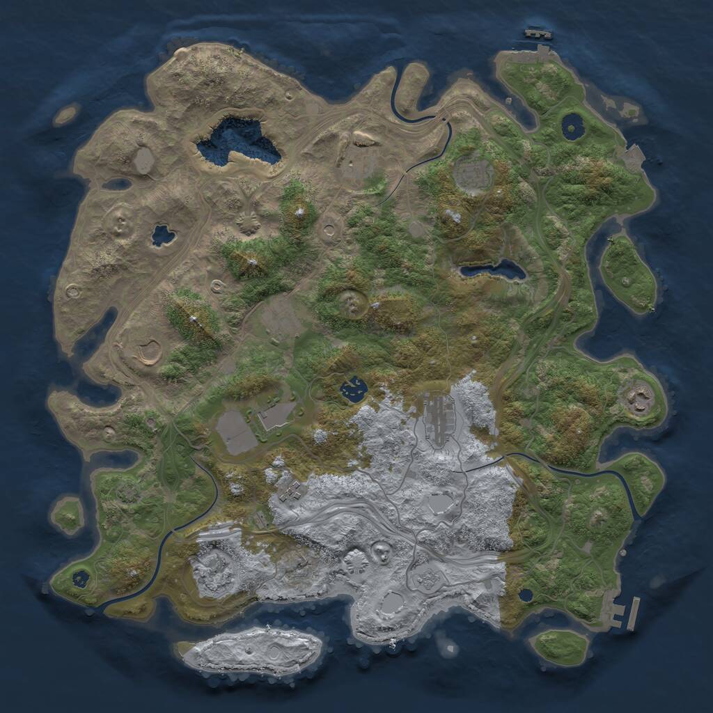 Rust Map: Procedural Map, Size: 4250, Seed: 13032025, 16 Monuments